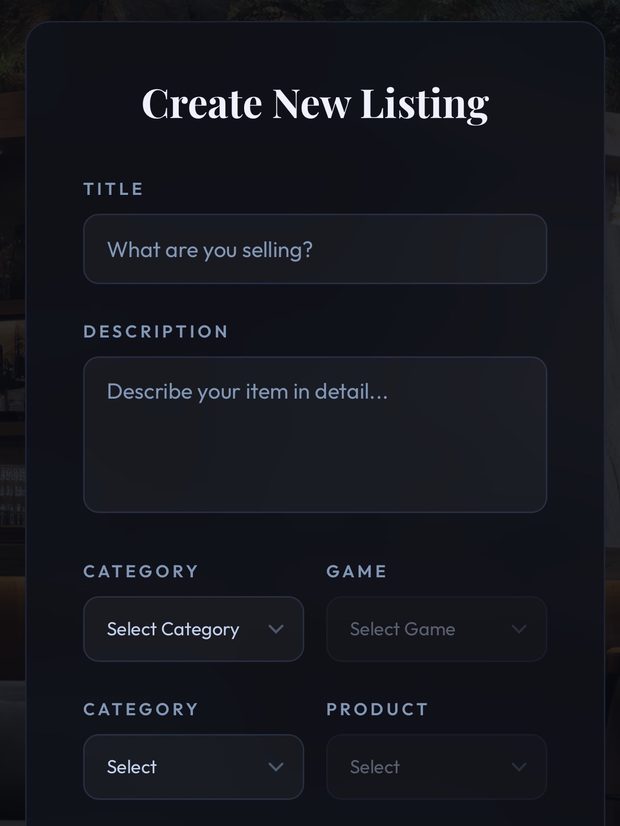 Create New Listing